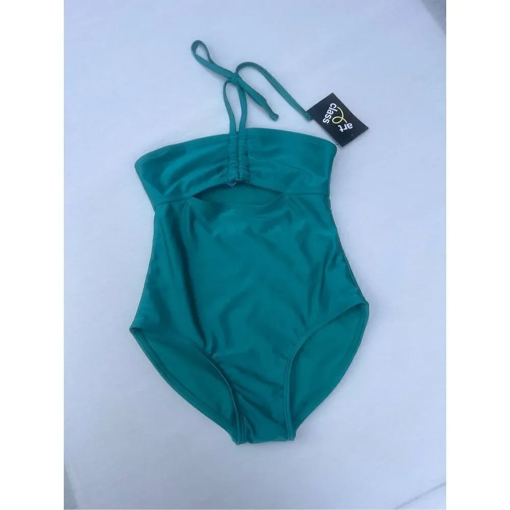 Art Class Girls' Shining Bright Solid One Piece Swimsuit size 8